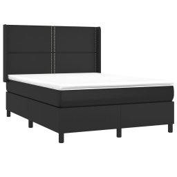 vidaXL Boxspring met matras kunstleer zwart 140x190 cm