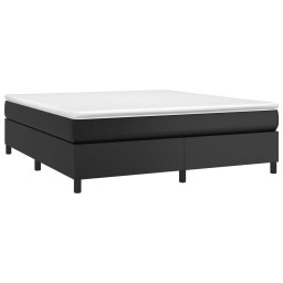 vidaXL Boxspring met matras kunstleer zwart 180x200 cm