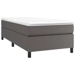 vidaXL Boxspring bed kunstleer grijs 90x200 cm