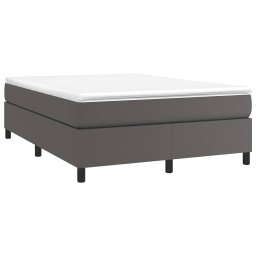 vidaXL Boxspring bed kunstleer grijs 140x200 cm