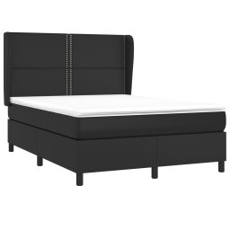 vidaXL Boxspring met matras kunstleer zwart 140x190 cm