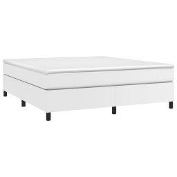vidaXL Boxspring met matras kunstleer wit 180x200 cm