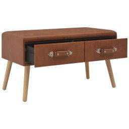 vidaXL Bank met lades 80 cm kunstleer bruin
