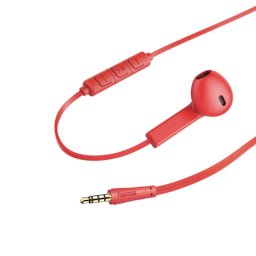 Hama In-ear-oordopjes Hoofdtelefoon "Advance", Earbuds, microfoon, lintsnoer, rood headset