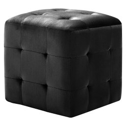 vidaXL Poef 2 st 30x30x30 cm fluweel zwart