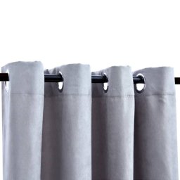 vidaXL Gordijn verduisterend met metalen ringen 2 st 140x225 cm grijs