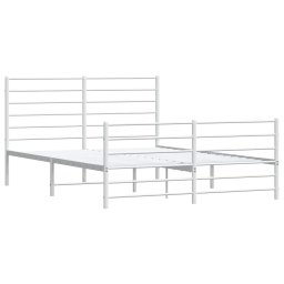 vidaXL Bedframe met hoofd- en voeteneinde metaal wit 120 x 190 cm