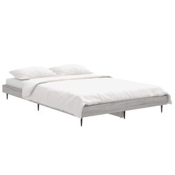 vidaXL Bedframe bewerkt hout grijs sonoma eikenkleurig 120x190 cm