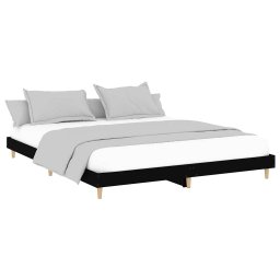 vidaXL Bedframe bewerkt hout zwart 120x200 cm