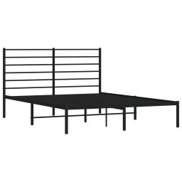 vidaXL Bedframe met hoofdbord metaal zwart 120x190 cm