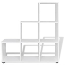 vidaXL Boekenkast/presentatiemeubel trapvormig 107 cm wit