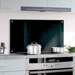vidaXL Spatscherm keuken 90x50 cm gehard glas zwart