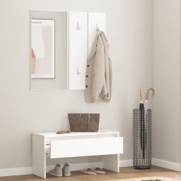 vidaXL Garderobe set bewerkt hout wit