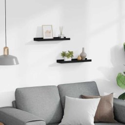 vidaXL Fotoplanken 2 st 40x9x3 cm MDF zwart