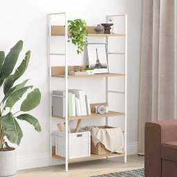 vidaXL Boekenkast 4 schappen 60x27,6x124,5 cm bewerkt hout eikenkleur