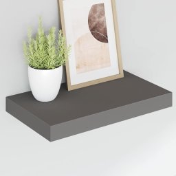 vidaXL Wandschappen zwevend 2 st 40x23,5x3,8 cm MDF hoogglans grijs