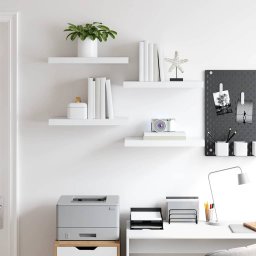 vidaXL Wandschappen zwevend 4 st 50x23,5x3,8 cm MDF wit