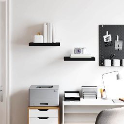 vidaXL Wandschappen zwevend 2 st 40x23,5x3,8 cm MDF zwart