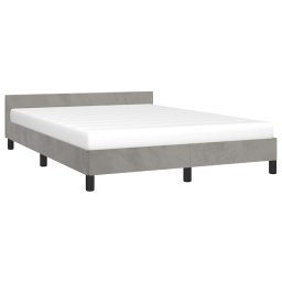 vidaXL Bedframe zonder matras 140x200 cm fluweel lichtgrijs