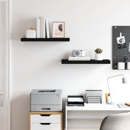 vidaXL Wandschappen zwevend 2 st 60x23,5x3,8 cm MDF zwart