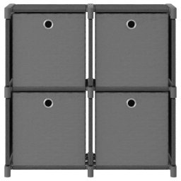 vidaXL Kast met 4 vakken met boxen 69x30x72,5 cm stof grijs