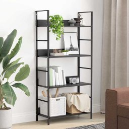 vidaXL Boekenkast met 4 schappen 60x27,6x90,5 cm bewerkt hout zwart