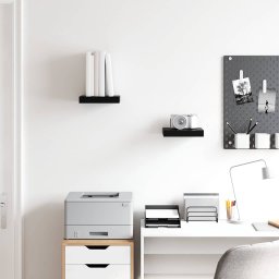 vidaXL Wandschappen zwevend 2 st 23x23,5x3,8 cm MDF hoogglans zwart