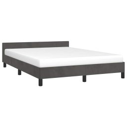 vidaXL Bedframe zonder matras 140x190 cm fluweel donkergrijs