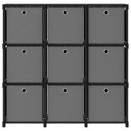 vidaXL Kast met 9 vakken met boxen 103x30x107,5 cm stof zwart