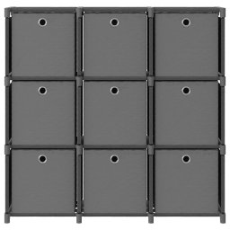 vidaXL Kast met 9 vakken met boxen 103x30x107,5 cm stof grijs
