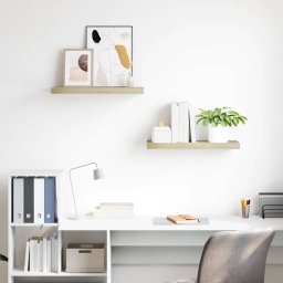 vidaXL Wandschappen zwevend 2 st 60x23,5x3,8 cm MDF eikenkleurig
