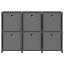 vidaXL Kast met 6 vakken met boxen 103x30x72,5 cm stof grijs