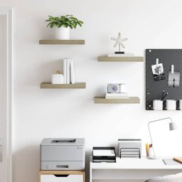 vidaXL Wandschappen zwevend 4 st 40x23,5x3,8 cm MDF eikenkleurig