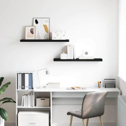 vidaXL Wandschappen zwevend 2 st 90x23,5x3,8 cm MDF zwart