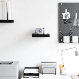 vidaXL Wandschap zwevend 23x23,5x3,8 cm MDF hoogglans zwart