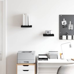 vidaXL Wandschappen zwevend 2 st 23x23,5x3,8 cm MDF zwart