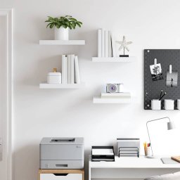 vidaXL Wandschappen zwevend 4 st 40x23,5x3,8 cm MDF wit