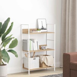 vidaXL Boekenkast 3 schappen 60x27,6x90,5 cm bewerkt hout eikenkleurig