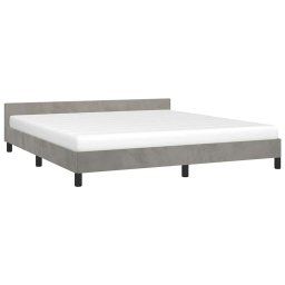 vidaXL Bedframe zonder matras 180x200 cm fluweel lichtgrijs