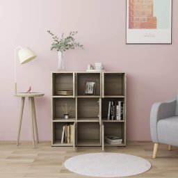 vidaXL Boekenkast 90x30x90 cm bewerkt hout sonoma eikenkleurig