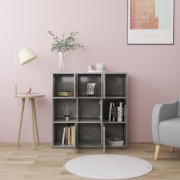 vidaXL Boekenkast 90x30x90 cm bewerkt hout betongrijs