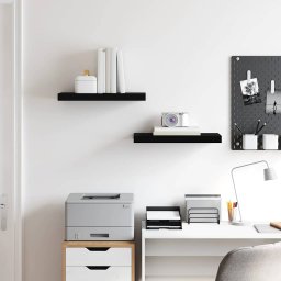 vidaXL Wandschappen zwevend 2 st 50x23,5x3,8 cm MDF zwart