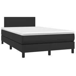 vidaXL Boxspring met matras kunstleer zwart 120x200 cm