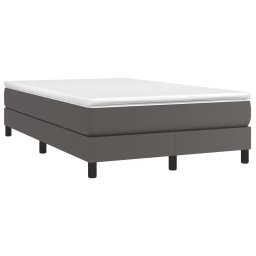 vidaXL Boxspring bed kunstleer grijs 120x200 cm