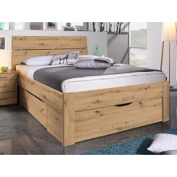 Bed SCARLETT 140x200 cm artisan eik met drie lades met hoofdeinde