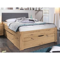 Bed SCARLETT 160x200 cm artisan eik met drie lades met hoofdeinde met stof