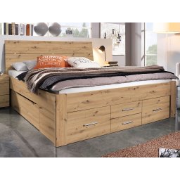Bed SCARLETT 160x200 cm artisan eik met zes lades met hoofdeinde