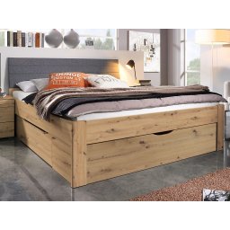 Bed SCARLETT 180x200 cm artisan eik met drie lades met hoofdeinde met stof