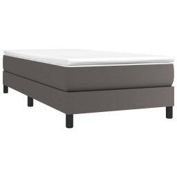 vidaXL Boxspring met matras kunstleer grijs 100x200 cm
