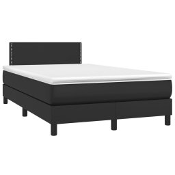 vidaXL Boxspring met matras kunstleer zwart 120x200 cm